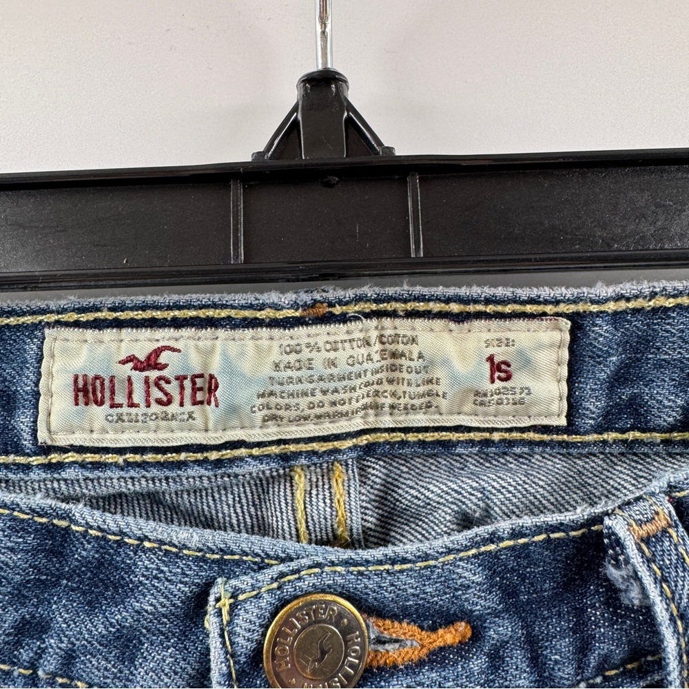 Hollister Y2K Low Rise Jeans Medium Wash 100% Cotton Size 1 Short - Picture 5 of 8
